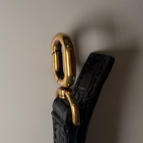 Balenciaga Black Croc Cloud Coin Purse Cross Body Leather Clutch Mini Bag - Picture 7 of 8